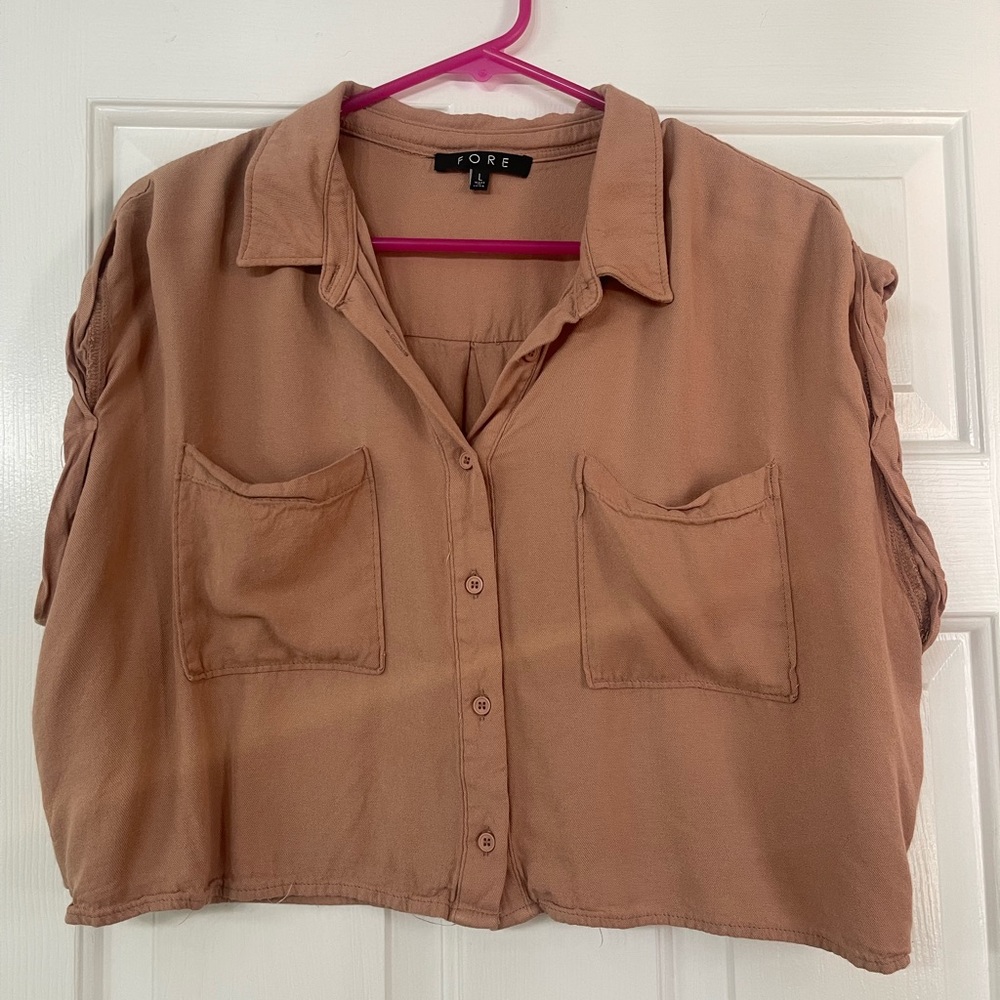 Tan crop top size large